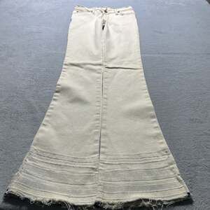 Y2k 2000s Bootcut Flared Baggy Jeans Women Small 25x32 USA Raw Hems Relaxed Wide